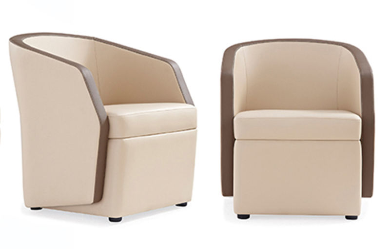 PU Leather Round Back Single Sofa Chair for Waiting Room