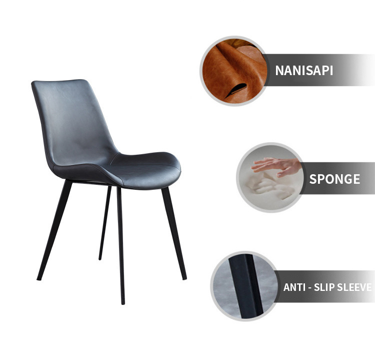 Home Furniture Set Leather Kitchen Steel Dining Furniture Chairs