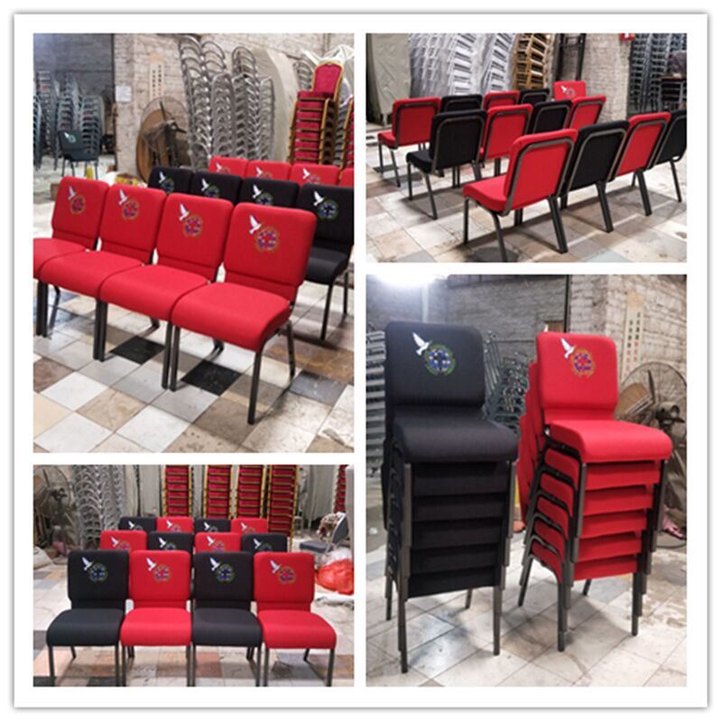Wholesale Stacking Interlocking Metal Steel Church Chair for Church Conference