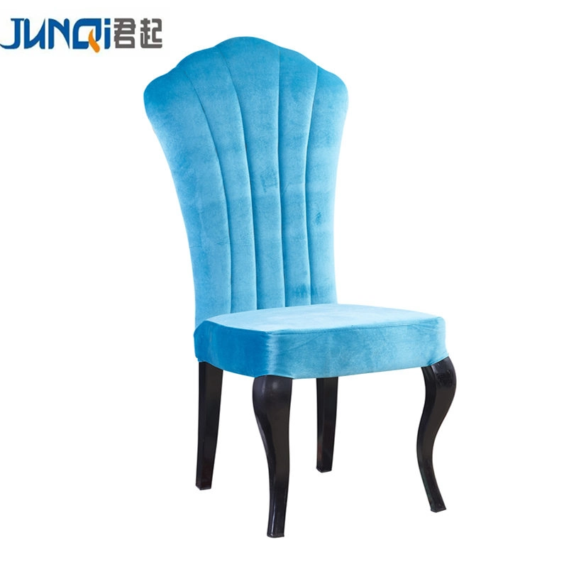 Blue Fabric Dining Chair Modern Velvet Dining Room Chair for Hotel Restaurant Use, Upholstered Dining Chair