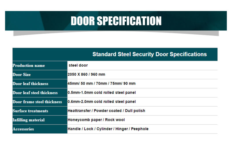 1/2-Leaf Steel Door / Modern Front Steel Doors