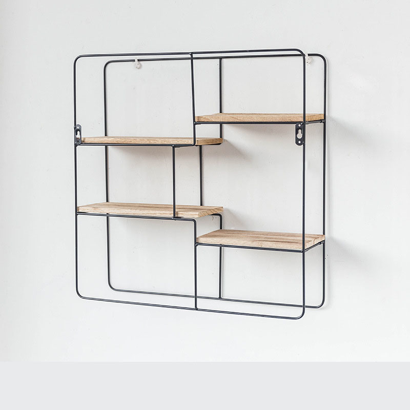 Simple Partition Wall Hanging Wrought Iron Wall Shelf