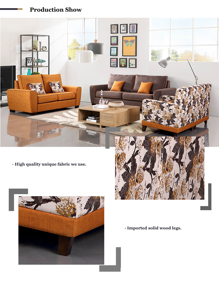 Home Furniture Livingroom Sofa Set Modern Colorful Fabric Sofa Set
