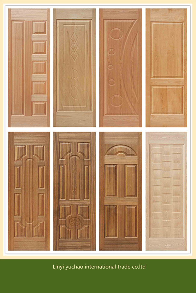 Customized HDF/MDF Wooden Melamine and Natural Veneer Door Skin