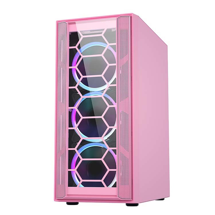 F07 Desktop PC Gabinete for Gaming with Acrylic Side Panel