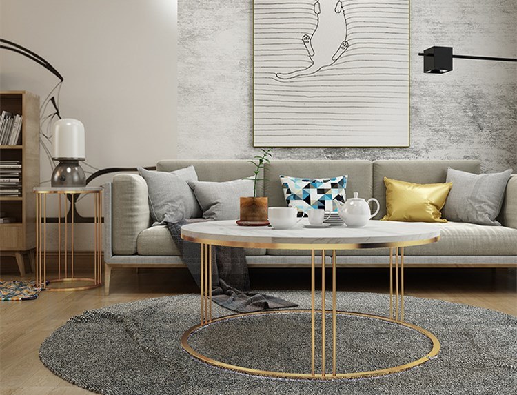 Nordic Home Marble Coffee Table Simple and Stylish Round Coffee Table