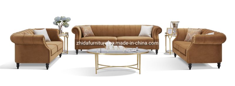Chinese Modern Furniture Home Living Room Chesterfield Fabric Sofa