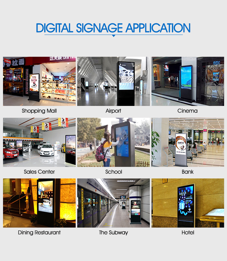 49 Inch Indoor Floor Standing Shopping Mall LCD Advertising Digital Signage