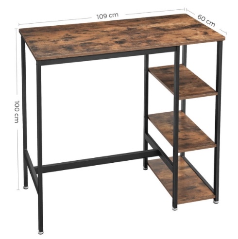 Pub Bar Table Industrial Style Rustic Brown Wholesale