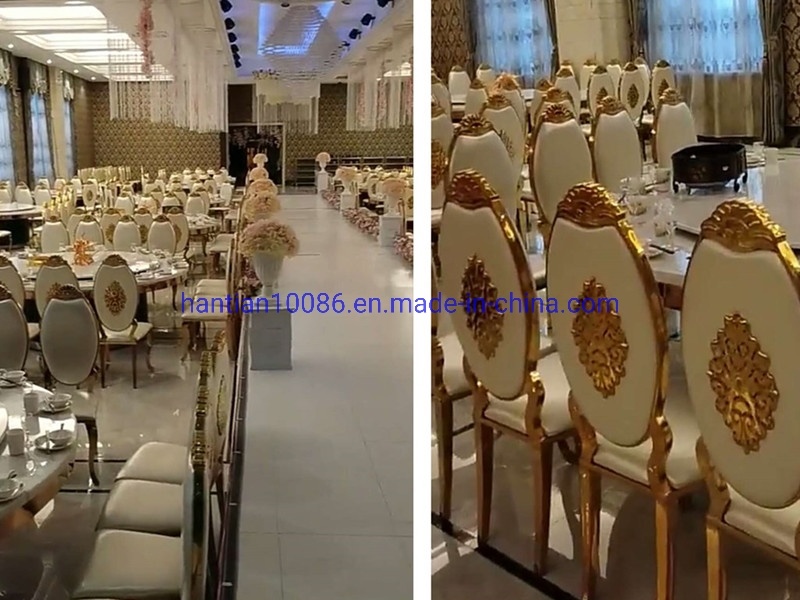 Stackable Chair Stainless Steel Round Back Wedding Chair Banquet Dining Chair
