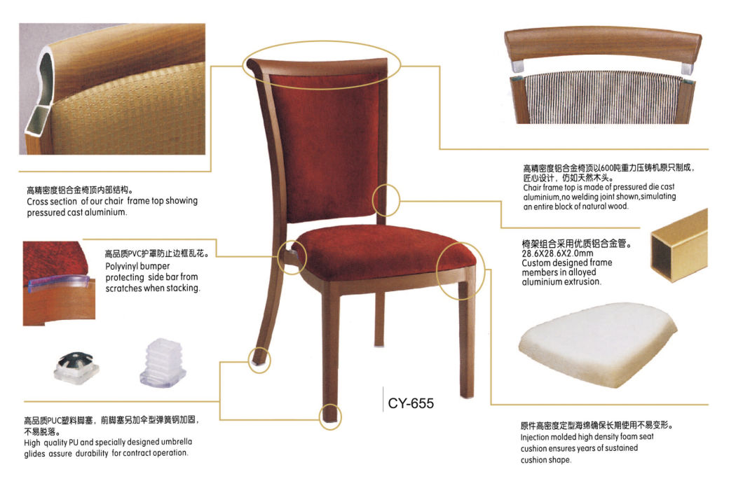 Top Furniture Foshan Factory Imitate Wood Restaurant Banquet Dining Chair