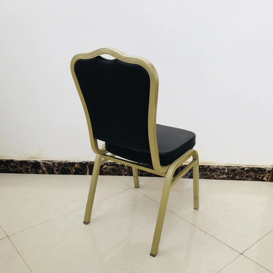 Fashion Aluminium Metal Stacking Banquet Chair Used Hotel Banquet Steel Tube Chairs