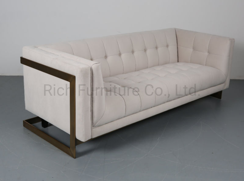 Modern Simple Design PU Sofa for Living Room (3seater)