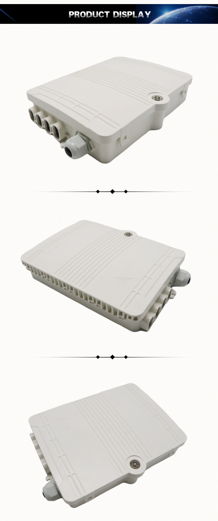 FTTH 4 Core Plastic Fiber Access Terminal Box Outdoor 4 Ports Waterproof Fiber Junction Box