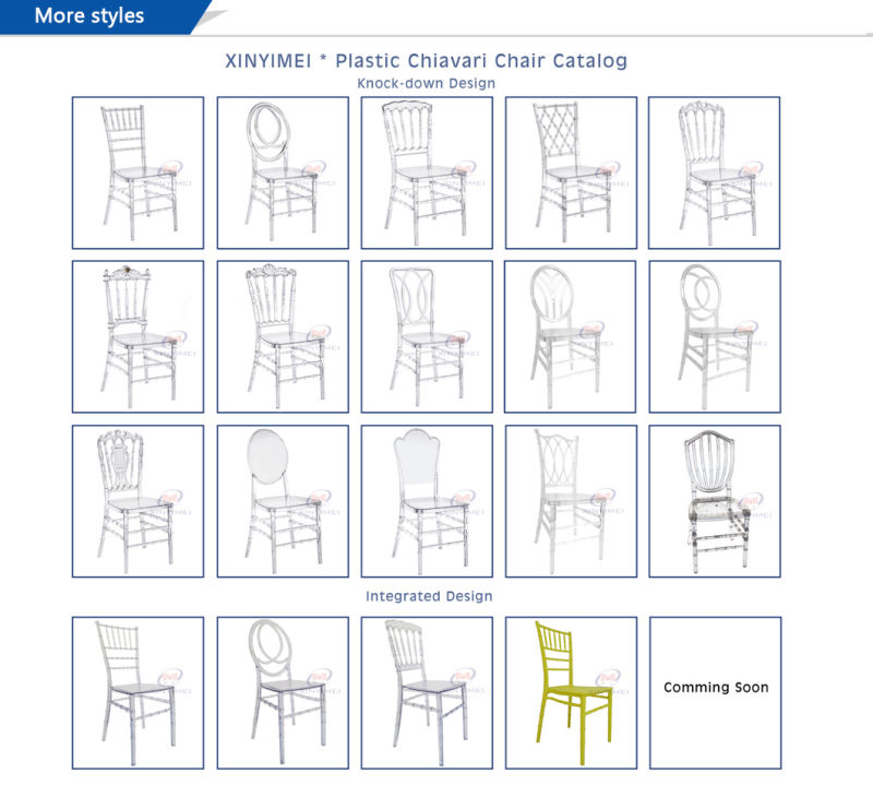 China Furniture Fashion Design PC Crystal Acrylic Banquet Chair for Wedding