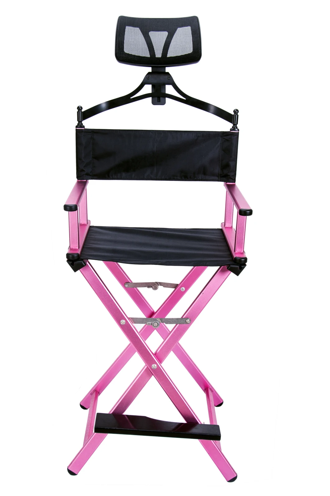 Custom Lightweight Pink Aluminum Chair Salon Barber Chair Folding Hair Styling Chair with Headrest