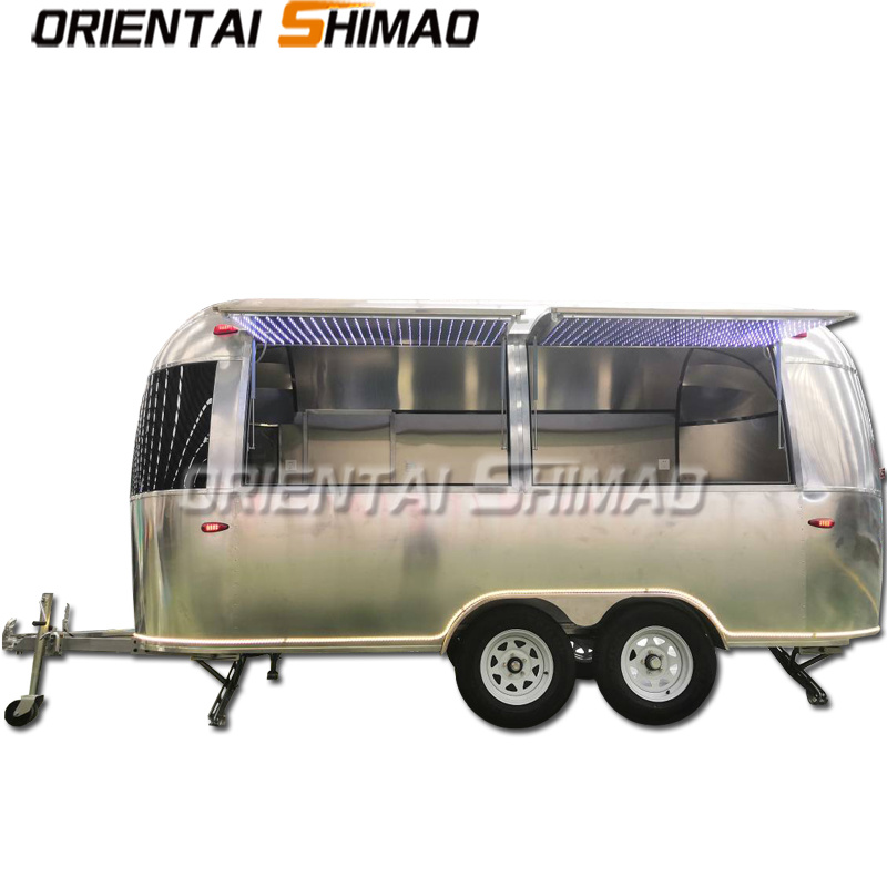 Mobile Street Ice Cream Vending Shop Outdoor Grilling Food Cart