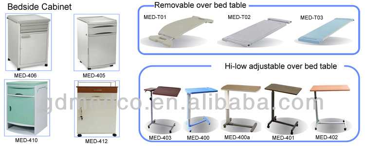 Hospital Height Adjustable Three Function Wood Home Care Bed
