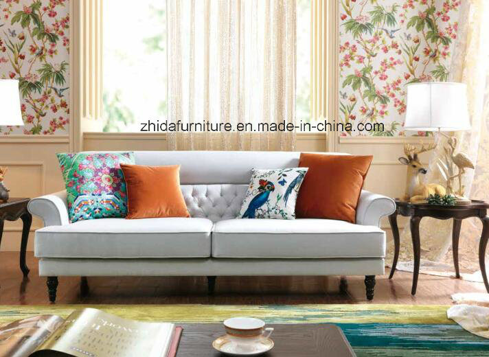 White Elegant Fabric Sofa of Loveseat