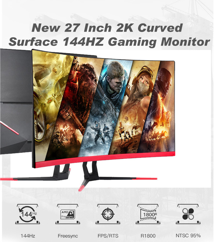 High Resolution 27 Inch 1ms LED 1080P Curve Gaming PC and Monitor