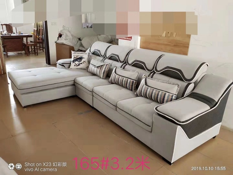 Suede Sofa Modern Frank Furniture Settee Lounge Suite and Lobby Fabric Sofa Modular Couch L Shape Sofa Set