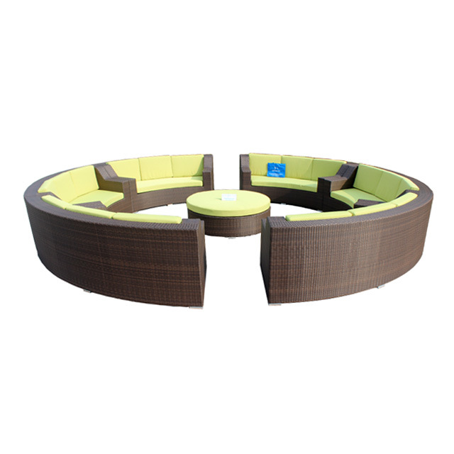 2016 Hot Sell Outdoor Garden Synthetic Round Sofa Wicker Furniture