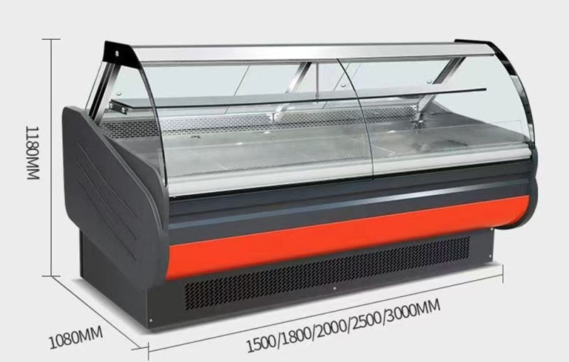 Fan-Cooling Glass Display Cabinet Deli Food Display Refrigerator
