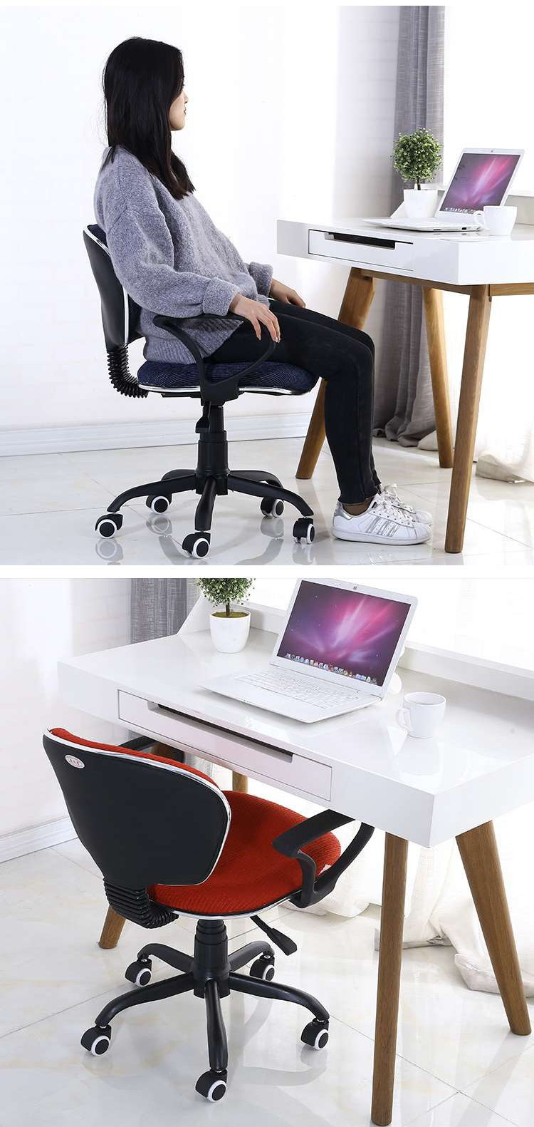 High Quality Fabric Lower Back Computer Swivel Chair