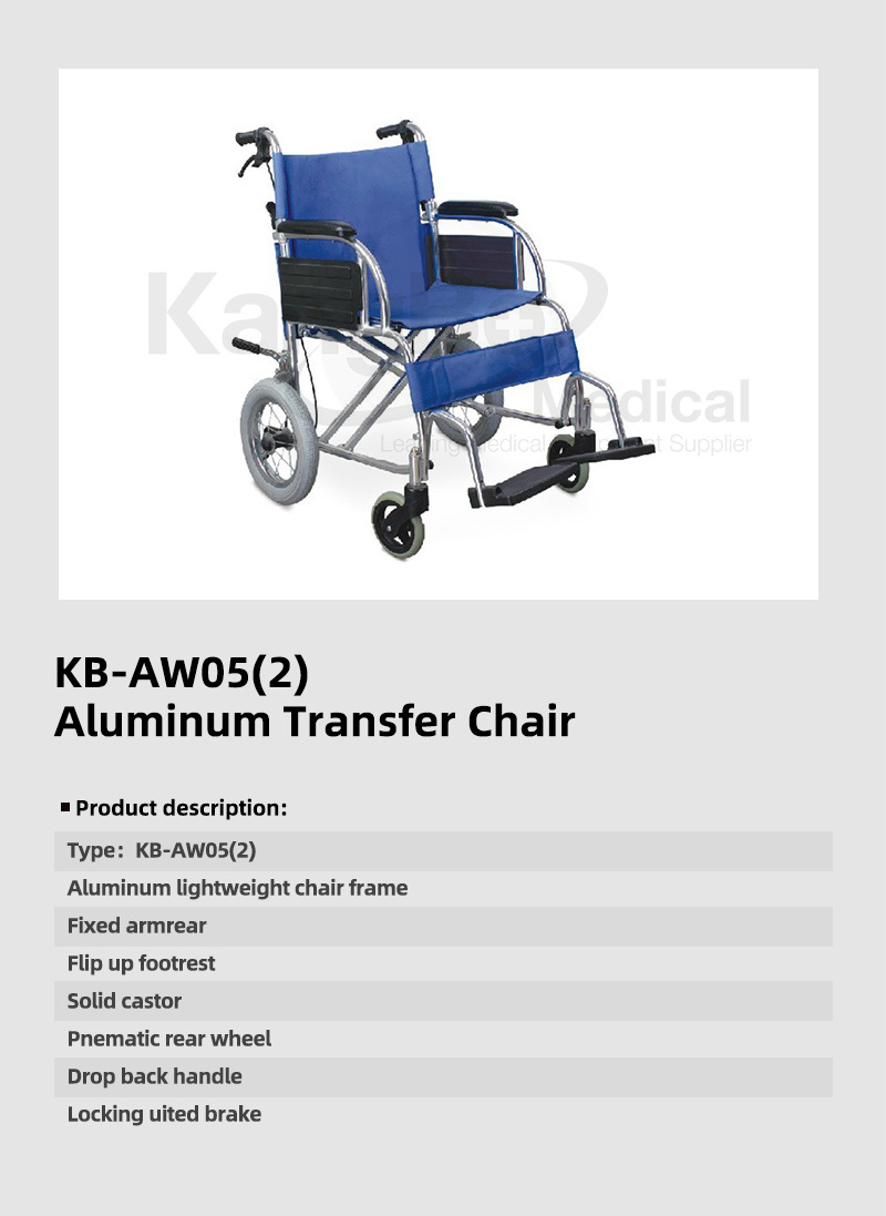 Kb-Aw01 Aluminum Transfer Chair/Aluminum Manual Wheelchair