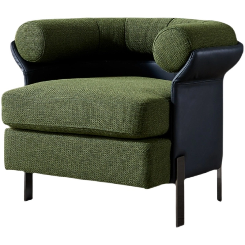 Light Luxury Italian Design Metal Leg Fabric Creative Leather Lazy Single Sofa Chair