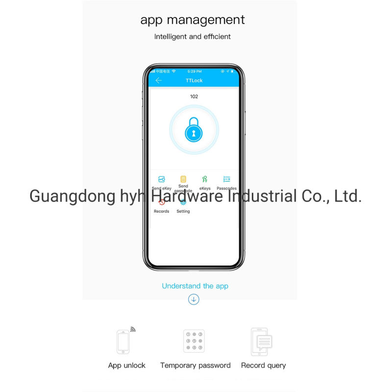 Home Electronic External APP Control Bluetooth Tt Digital Smart System Front Door Lock