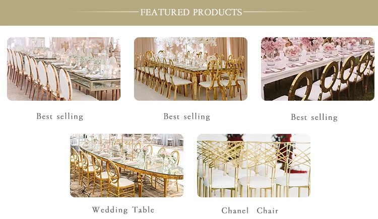 New Design Hotel Furniture Rose Golden Wedding Events Used Dining Stainless Steel Chair
