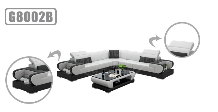 Simple Design Bedroom Furniture L-Shaped Movable Corner Sofa Set with Table