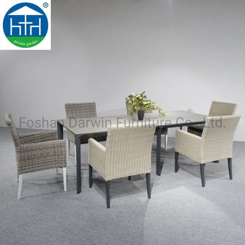 Popular Commercial Aluminum Outdoor Garden Dining Chair and Table Furniture Set