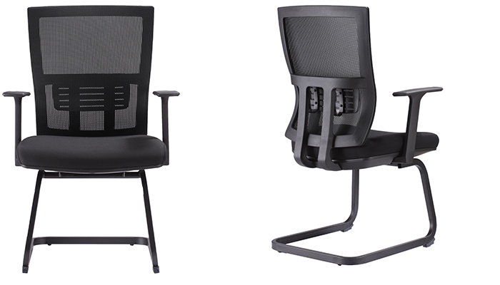 Black Swivel Waiting Room Visitors Adjustable Modern Mesh Office Chair