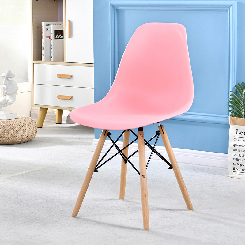 Furniture Wholesale Wooden Leg Dining Chair Yellow Plastic Nordic Eames Chair Dining Room Sets Wood Chairs
