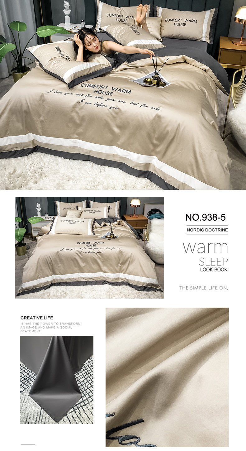 Luxury Wedding Modern Style Duvet Cover King Beda Gray Twin Bed