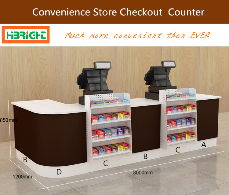 Fashionable Supermarket Checkout Retail Convenience Store Shop Cashier Table