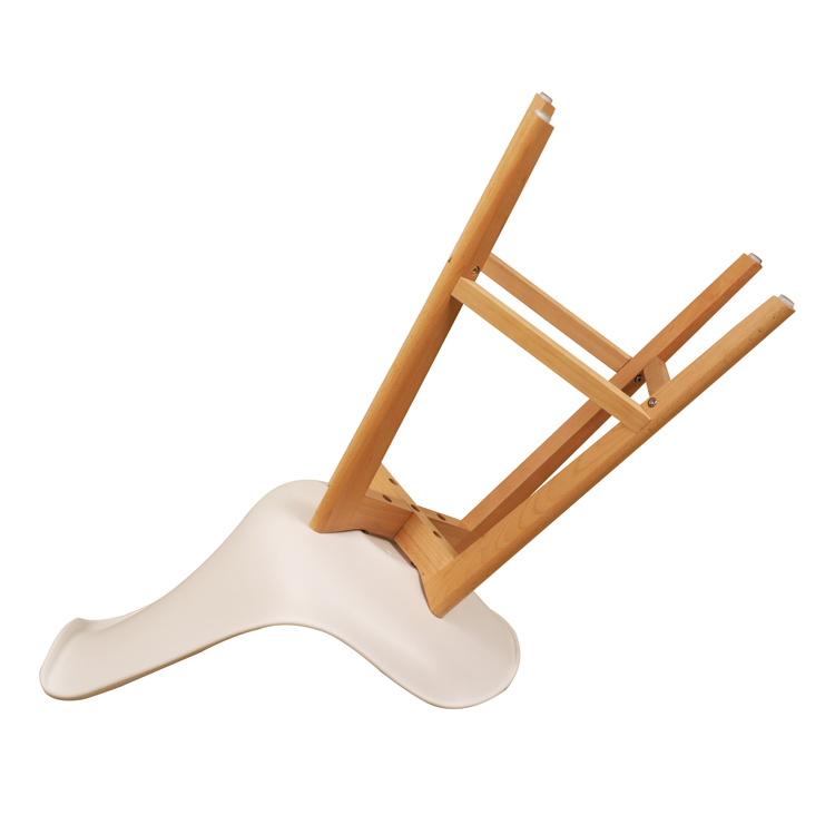 Modern Minimalist Restaurant Chair Nordic Plastic Bar Stool Solid Wood High Bar Chair Ins Dining Chair