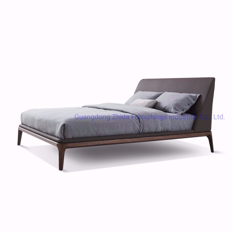 High Quality Solid Wood Bed Walnut Wood Bed