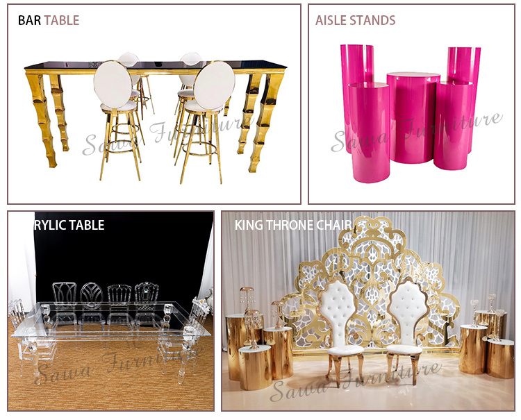 Luxurious Stainless Steel Wedding Hotel Banquet Table