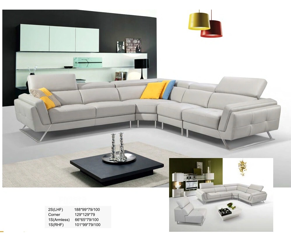 L Shaped Sofa Sets Leather European Classic Sofa Modern Living Room Furniture European Style Round Corner Sofa
