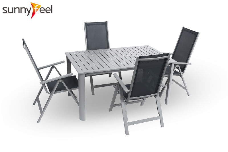 Outdoor Furniture Aluminum Dining Set Dining Table Dning Folding Chair
