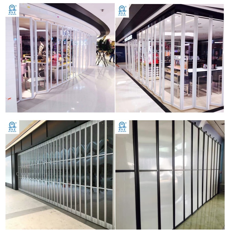 Shopmall Indoor Vertical Folding Doors Fold up Garage Doors