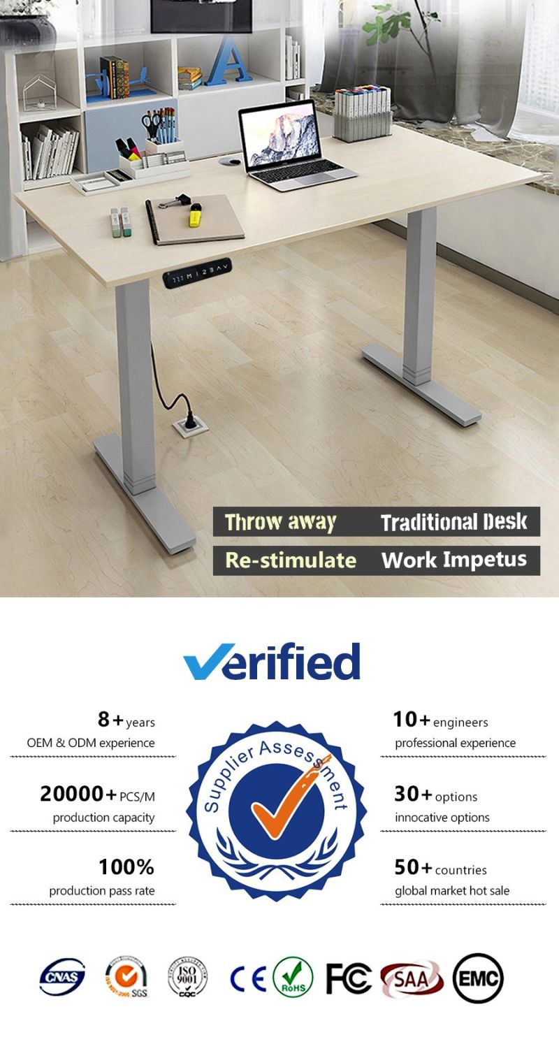Electric Sit Stand Desk Height Adjustable Frame Portable Computer Desk Stand up Desk