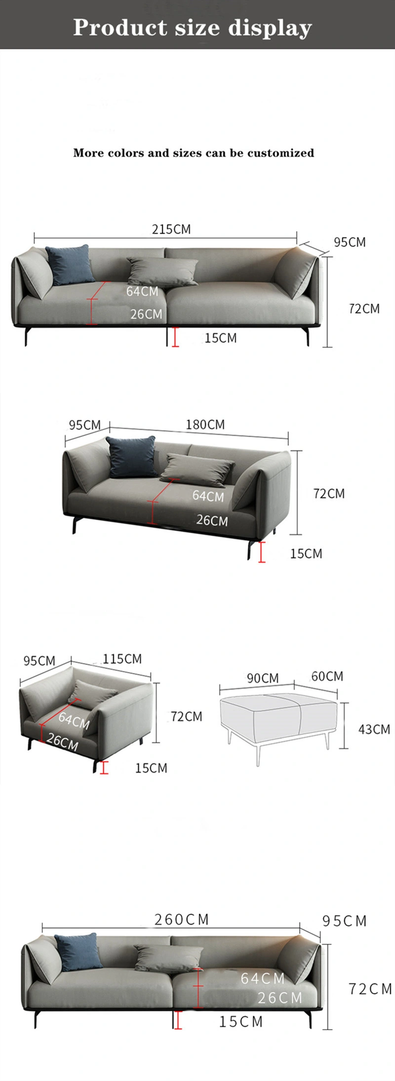 Nordic Italian Minimalist No-Wash Technology Cloth #Sofa, Small Family Sitting Room Modern #Sofa 0073
