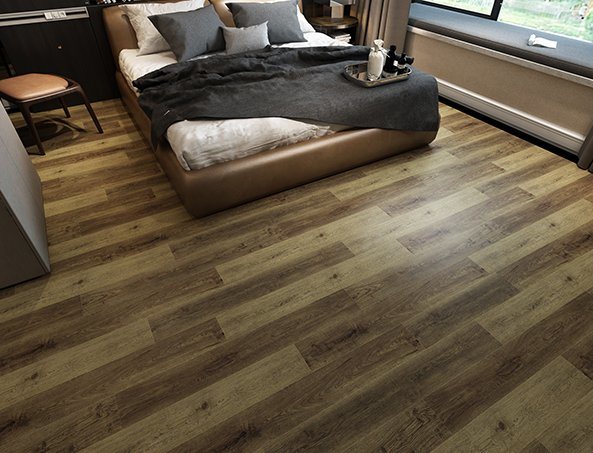 New Flooring Trend Real Oak Wood Veneer on Spc Flooring