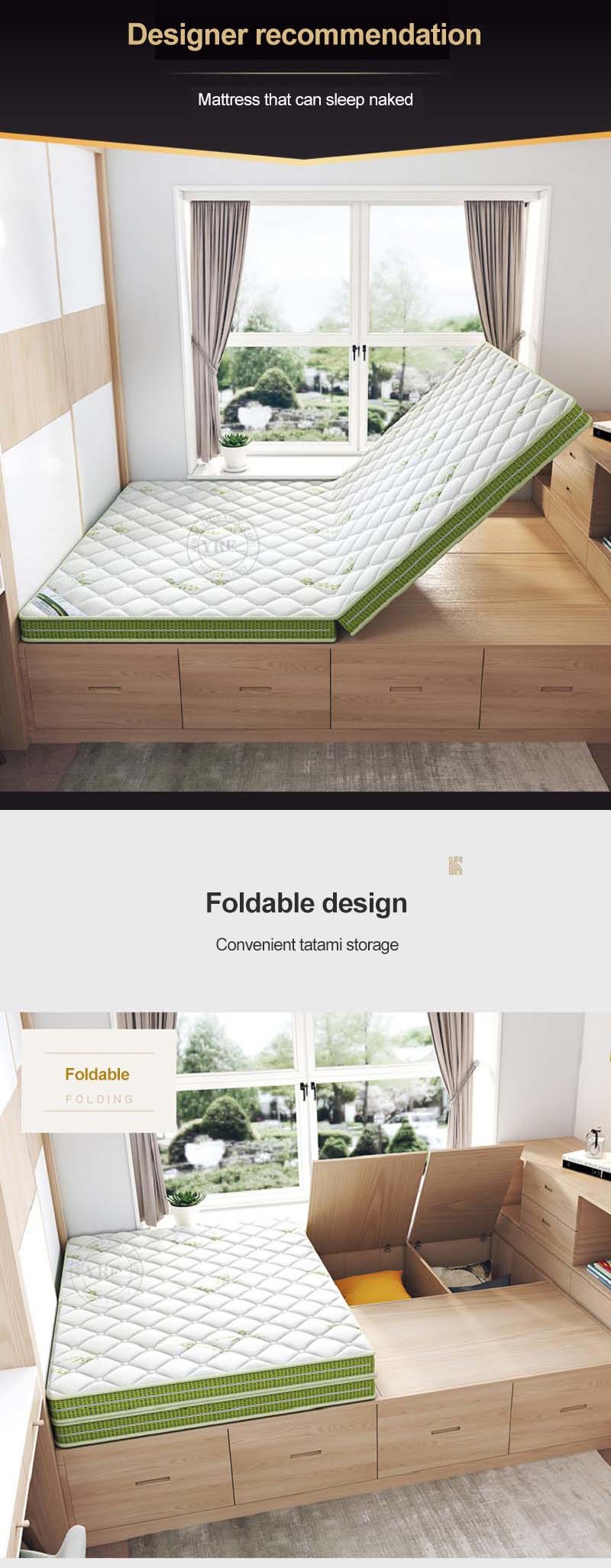 Home Latex Sleeping Tatami Foldable Detachable Washable 6cm Single Bed