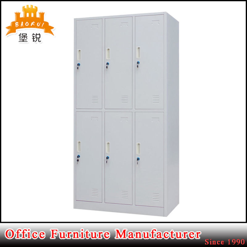 Colorful Metal Office Clothes Wardrobe Locker with Six Door