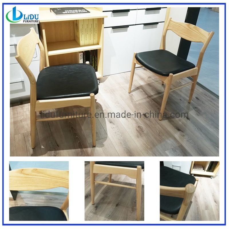 Wooden Dining Chair Simple Natural Color Oak Wooden Classical Dining Room Carved Solid Wood Dining Chair Wood Color Chair
